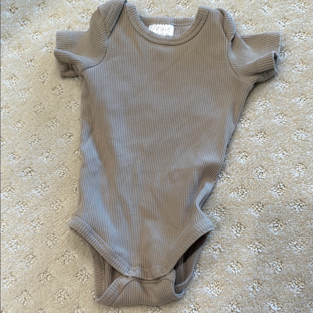 Tan Ribbed Kids One Piece
